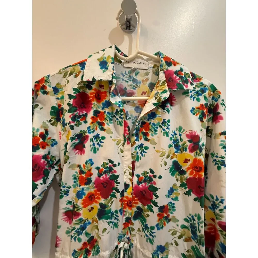 Cara Cara Multicolor Floral Long Sleeve Midi Dress XS Like New